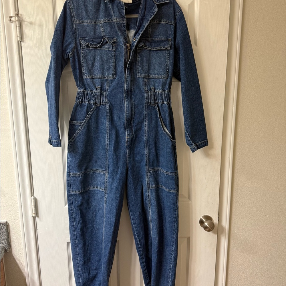 Universal Thread Dark Blue Denim Jumpsuit